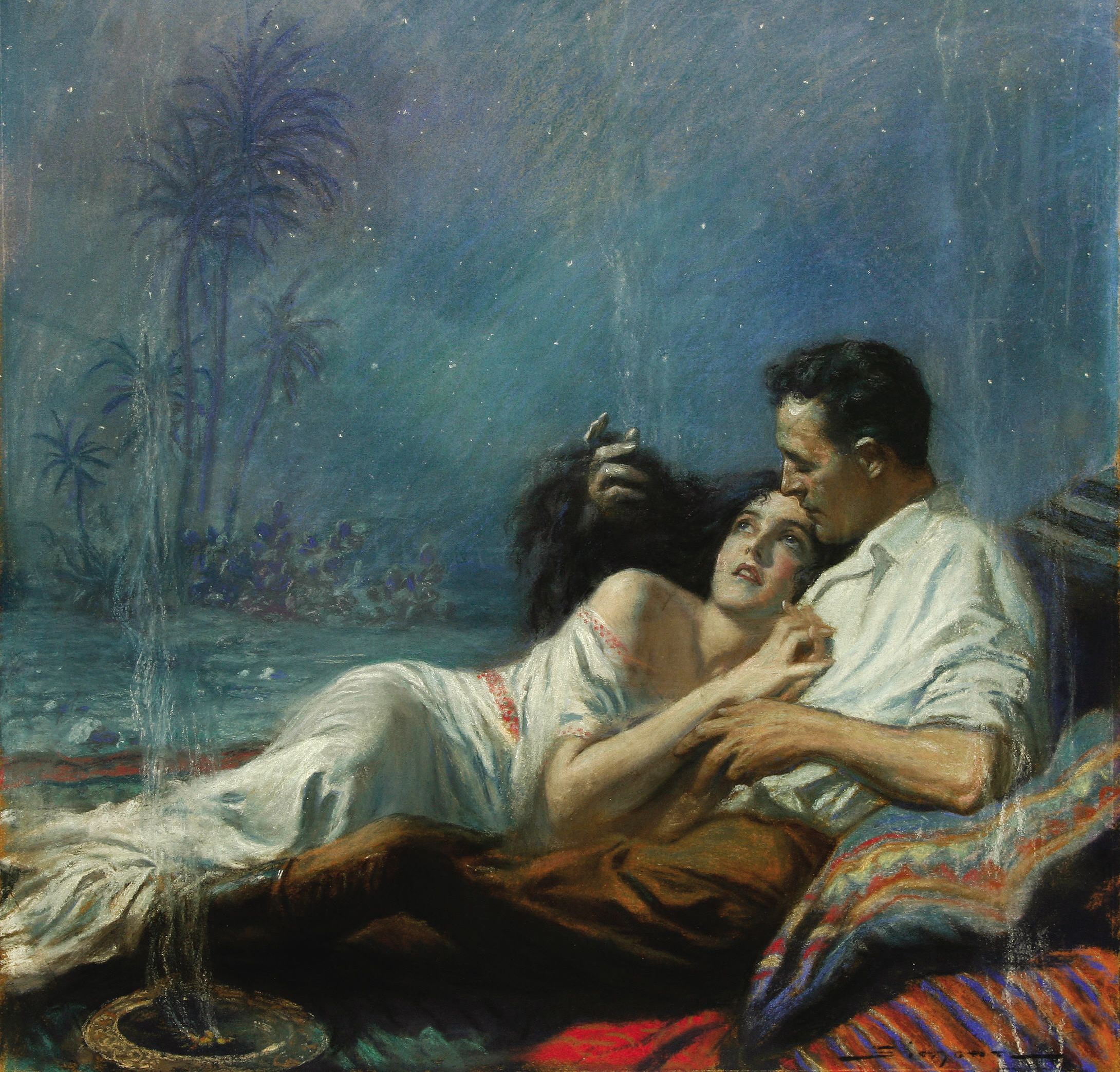 Unknown Artist - Lovers Under The Desert Sky, 1920's